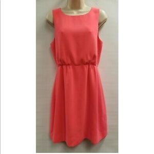 J. Crew (Black Label) Sleeveless Zip Back Blouson Dress - Bright Coral Women's 6